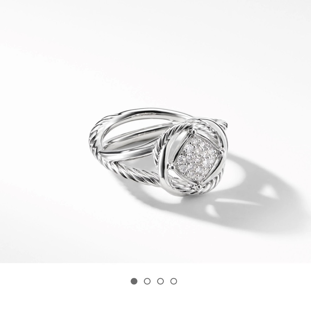 David Yurman Infinity Ring in Sterling Silver with Pavé Diamonds